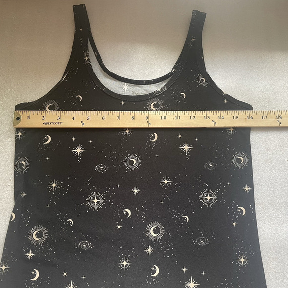 Y2K NOBO No Boundaries Tank Top Junior Large 11/13 Black Celestial Stars Moon - Picture 5 of 7